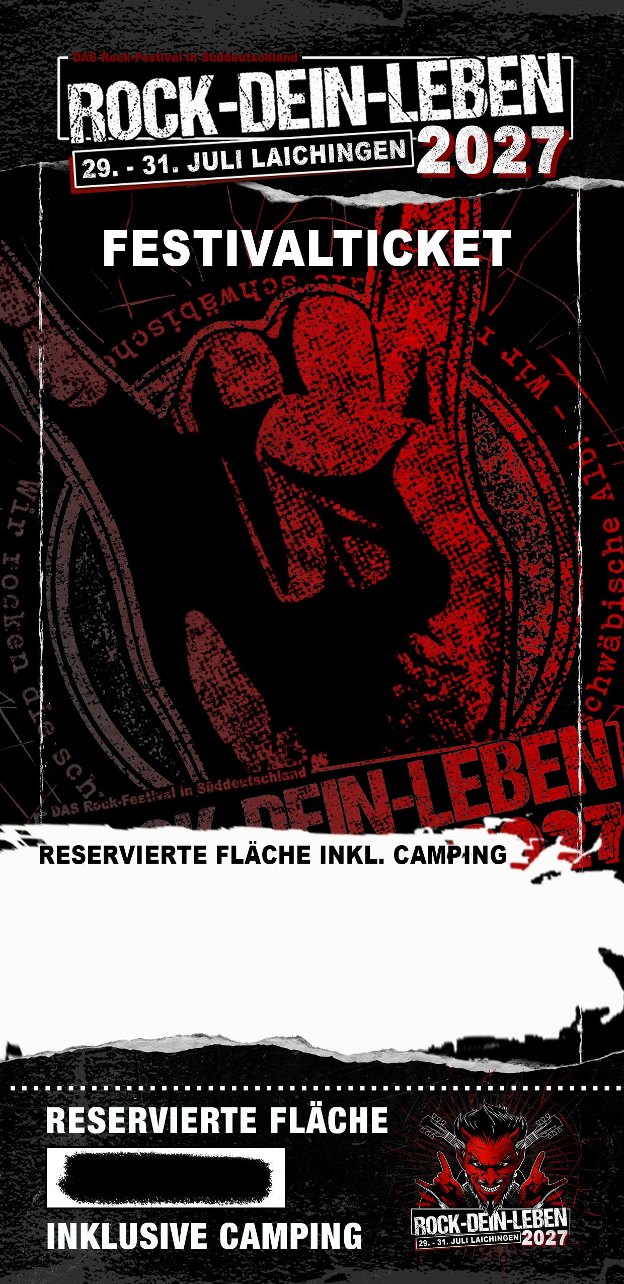 ROCK-DEIN-LEBEN 2027 - Reservierte Fläche mit WoMo Paket + WC + Strom